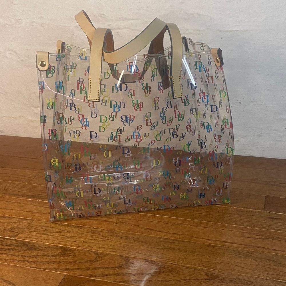 Clear Dooney and Bourke Multicolor Logo Tote Bag